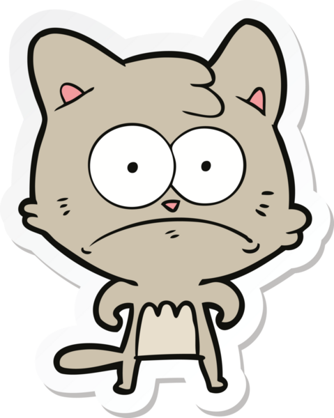 Bir insan tarafından çizilmiş karikatür asabi kedinin çıkartması.