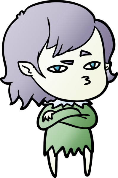 Bir insan tarafından çizilmiş vampir kız çizgi filmi.