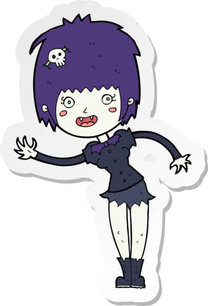 Bir insan tarafından çizilmiş vampir bir kızın çıkartması.