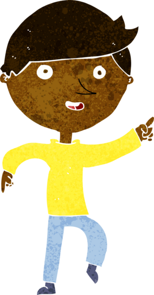 Bir insan tarafından çizilmiş mutlu çocuk çizgi filmi.