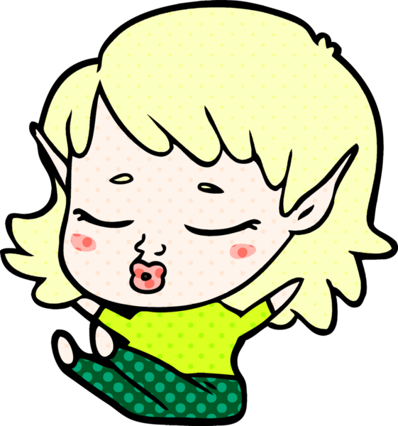 Bir insan tarafından çizilmiş güzel bir elf kızı.