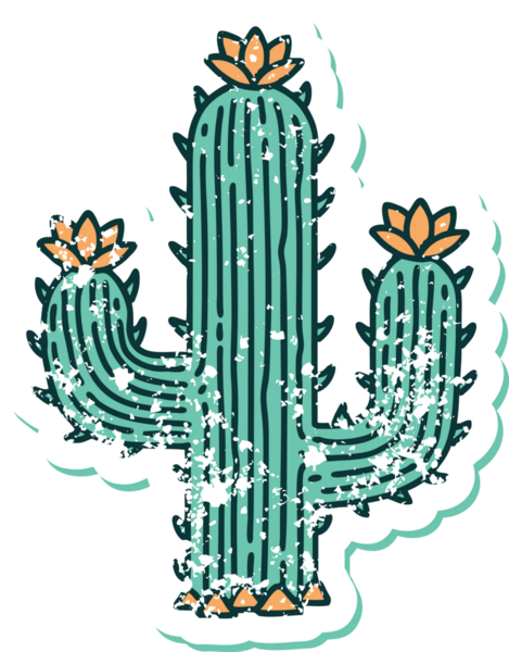 Bir insan tarafından çizilmiş bir kaktüsün sembolik dövmesi.