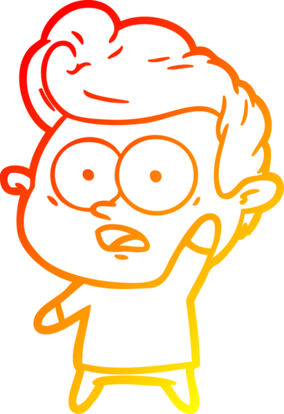 Bir çizgi film karakterinin insan tarafından çizilmiş sıcak çizgi çizimi.