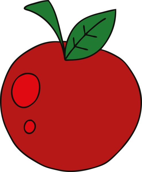 Bir insan tarafından çizilmiş garip kırmızı elma çizgi filmi.