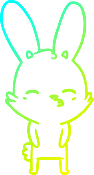 Bir insan tarafından çizilmiş garip bir tavşan çizgi filmi.