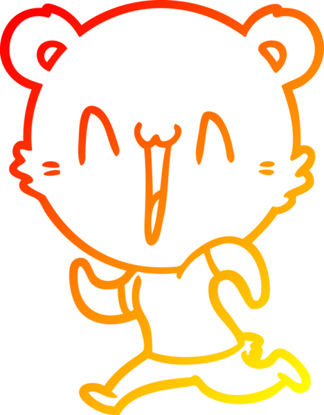 Bir insan tarafından çizilmiş koşu ayısının sıcak çizgi çizimi