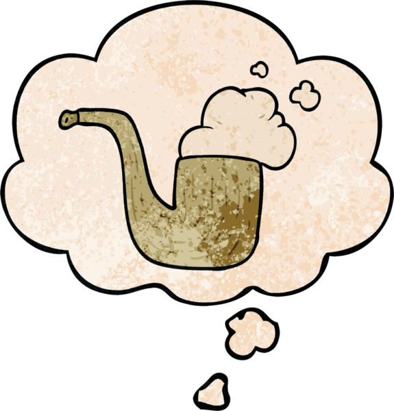 Bir insan tarafından çizilmiş grunge desenli düşünce baloncuklu çizgi film borusu.