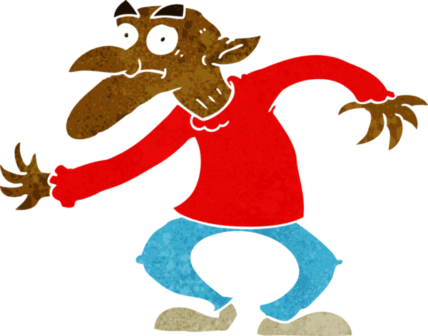 Bir insan tarafından çizilmiş çizgi film cinleri.