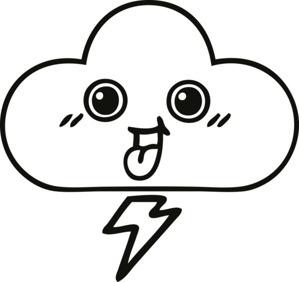 Bir insan tarafından çizilmiş bir fırtına bulutu çizimi