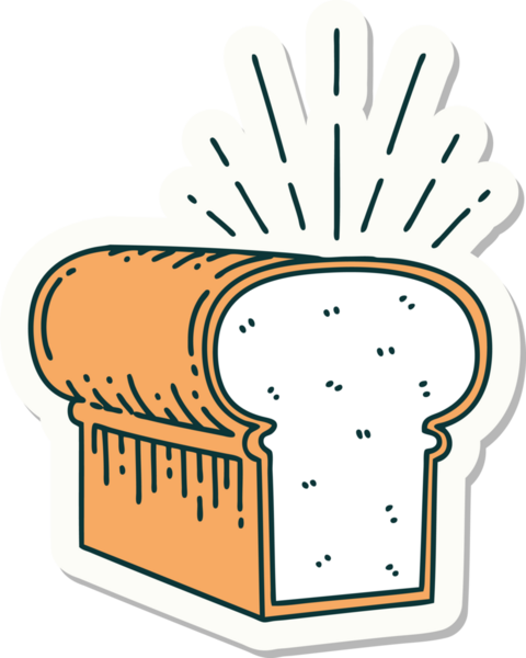 Bir insan tarafından çizilmiş bir somun ekmek dövmesi çıkartması.