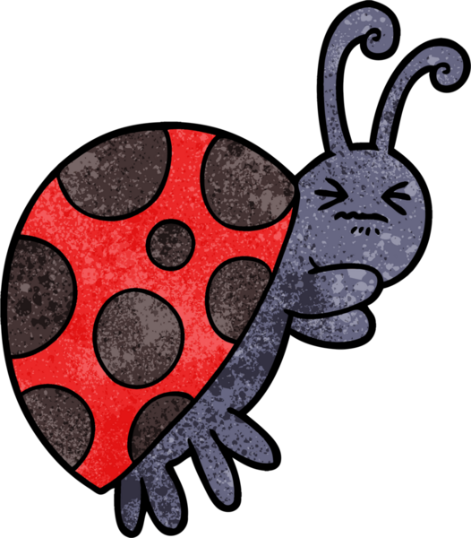 bir insan tarafından çizilmiş uğur böceği çizgi filmi