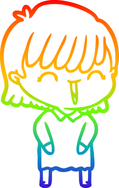 gökkuşağı gradyan çizimi bir insan tarafından çizilmiş bir karikatür kadın