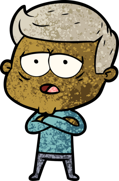 Bir insan tarafından çizilmiş yorgun bir adam.