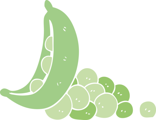 Bir insan tarafından çizilmiş bezelyelerin düz renk çizimi