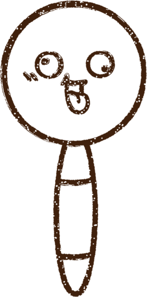 Bir insan tarafından çizilen Büyüteç Kömür Çizimi