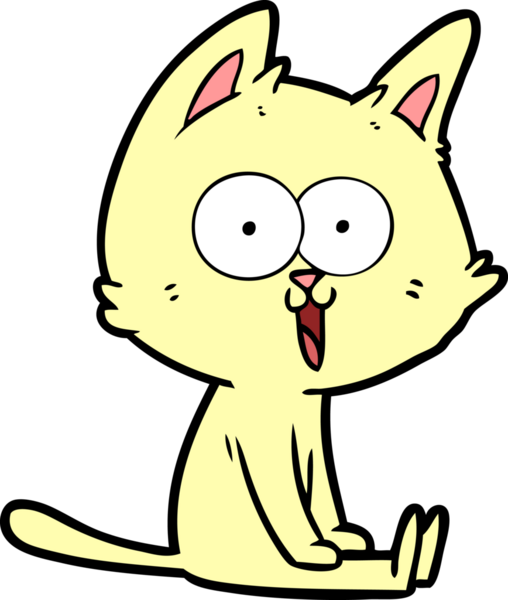 Bir insan tarafından çizilmiş komik çizgi film kedisi.