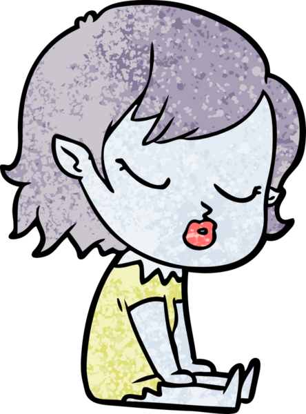 Bir insan tarafından çizilmiş şirin vampir kız çizgi filmi.