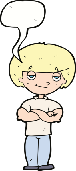 Bir insan tarafından çizilmiş konuşma balonu olan kendini beğenmiş bir adam.