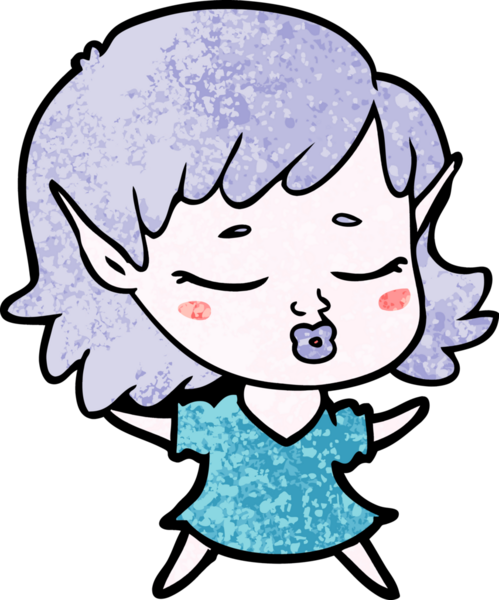 Bir insan tarafından çizilmiş güzel elf kızı.