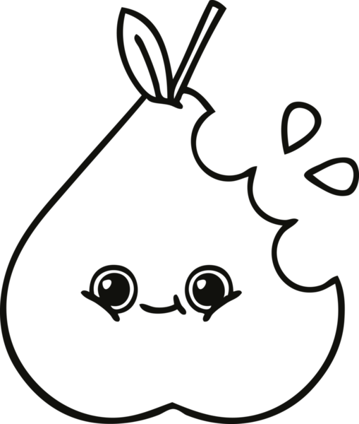 Bir insan tarafından çizilmiş bir armut çizimi.