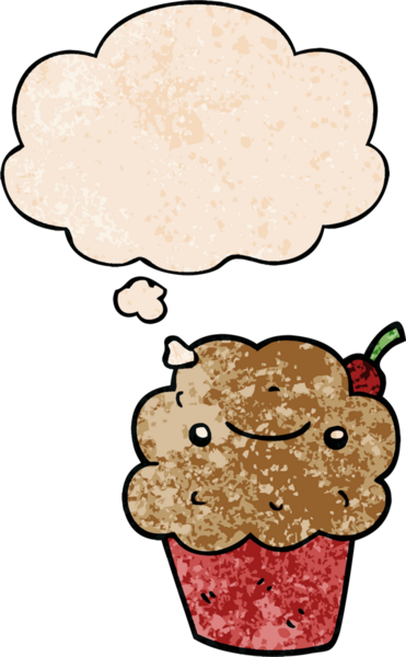 Bir insan tarafından çizilmiş grunge desenli düşünce baloncuklu çizgi film keki.