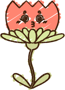 Bir insan tarafından çizilen çiçek tebeşiri