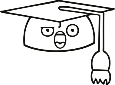 Mezuniyet şapkası çizimi bir insan tarafından çizilmiş.