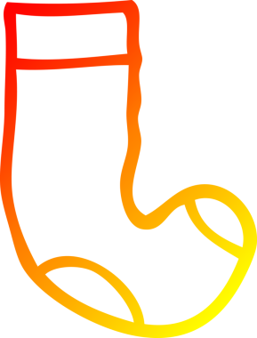 Bir insan tarafından çizilmiş bir karikatür çorabının sıcak çizgi çizimi