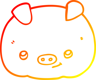 Bir insan tarafından çizilen mutlu domuz çizgi çizimi.