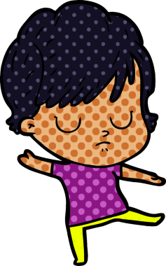 Bir insan tarafından çizilmiş karikatür kadın.