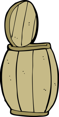 Bir insan tarafından çizilmiş bira fıçısı.