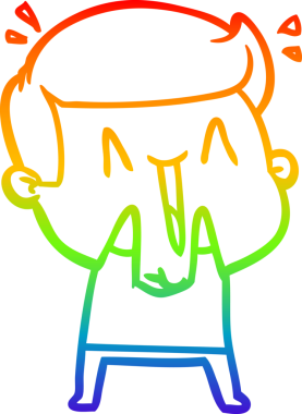 Gökkuşağı gradyanı çizimi bir insan tarafından çizilmiş heyecanlı bir çizgi film