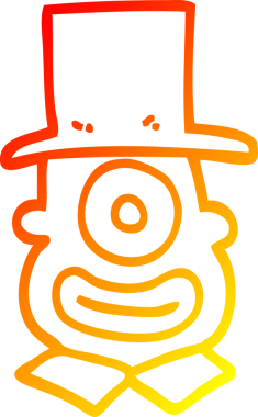 Bir insan tarafından çizilmiş silindir şapkalı bir Tepegöz çizgi çizimi.