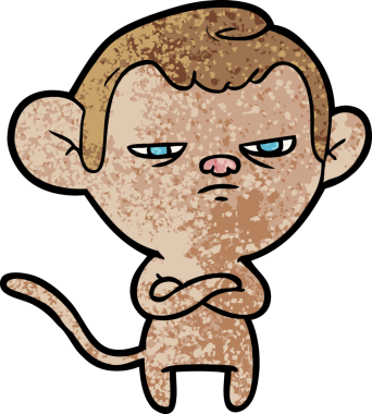 Bir insan tarafından çizilmiş çizgi maymun.