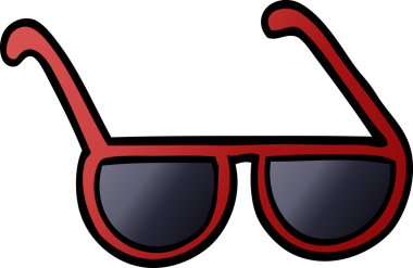 Bir insan tarafından çizilmiş karalama güneş gözlüğü.