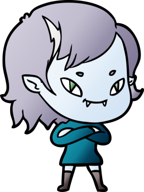 Bir insan tarafından çizilmiş çizgi film dostu vampir kız.