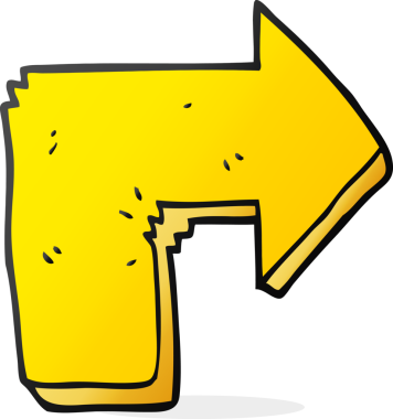 Bir insan tarafından çizilmiş serbest çizim çizgi film oku