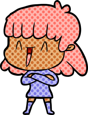 Bir insan tarafından çizilmiş karikatür kadın.