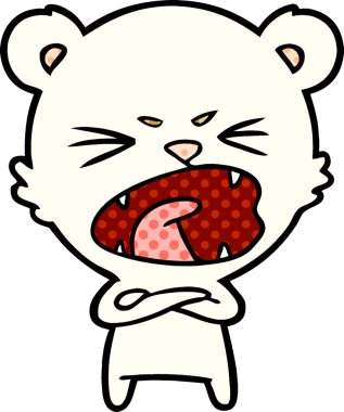 Bir insan tarafından çizilmiş kızgın kutup ayısı çizgi filmi.