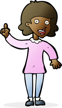 Bir insan tarafından çizilmiş bir fikri olan karikatür kadın.