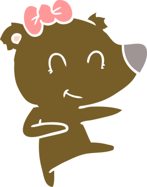 Bir insan tarafından çizilmiş dişi ayı düz renk karikatürü