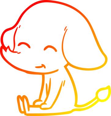 Bir insan tarafından çizilmiş şirin bir fil çizimi.