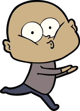 Bir insan tarafından çizilmiş kel bir adam.