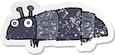 Bir insan tarafından çizilmiş bir karikatür böceğinin gerilimli yapıştırması