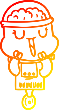 Bir insan tarafından çizilmiş mutlu bir çizgi robot çizimi