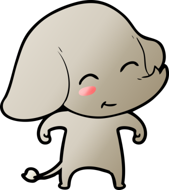 Bir insan tarafından çizilmiş şirin bir fil.