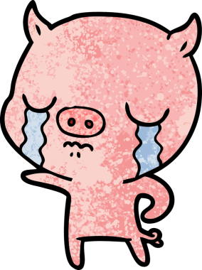 Bir insan tarafından çizilmiş domuz ağlaması.