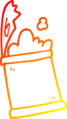 İnsan tarafından çizilmiş bir çizgi filmin sıcak gradyan çizimi.