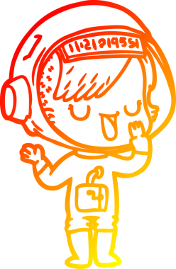 Bir insan tarafından çizilmiş bir astronot kadın çizgi çizimi.