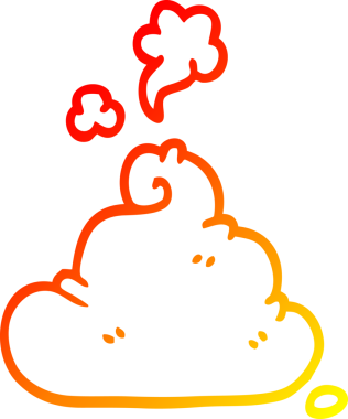 Bir insan tarafından çizilmiş bir çizgi film kakasının sıcak çizgi çizimi